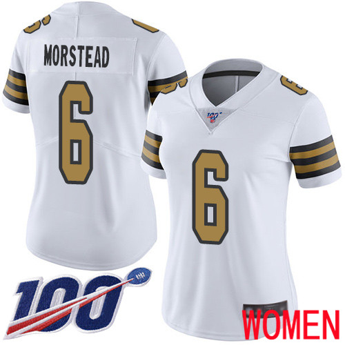 New Orleans Saints Limited White Women Thomas Morstead Jersey NFL Football #6 100th Season Rush Vapor Untouchable Jersey